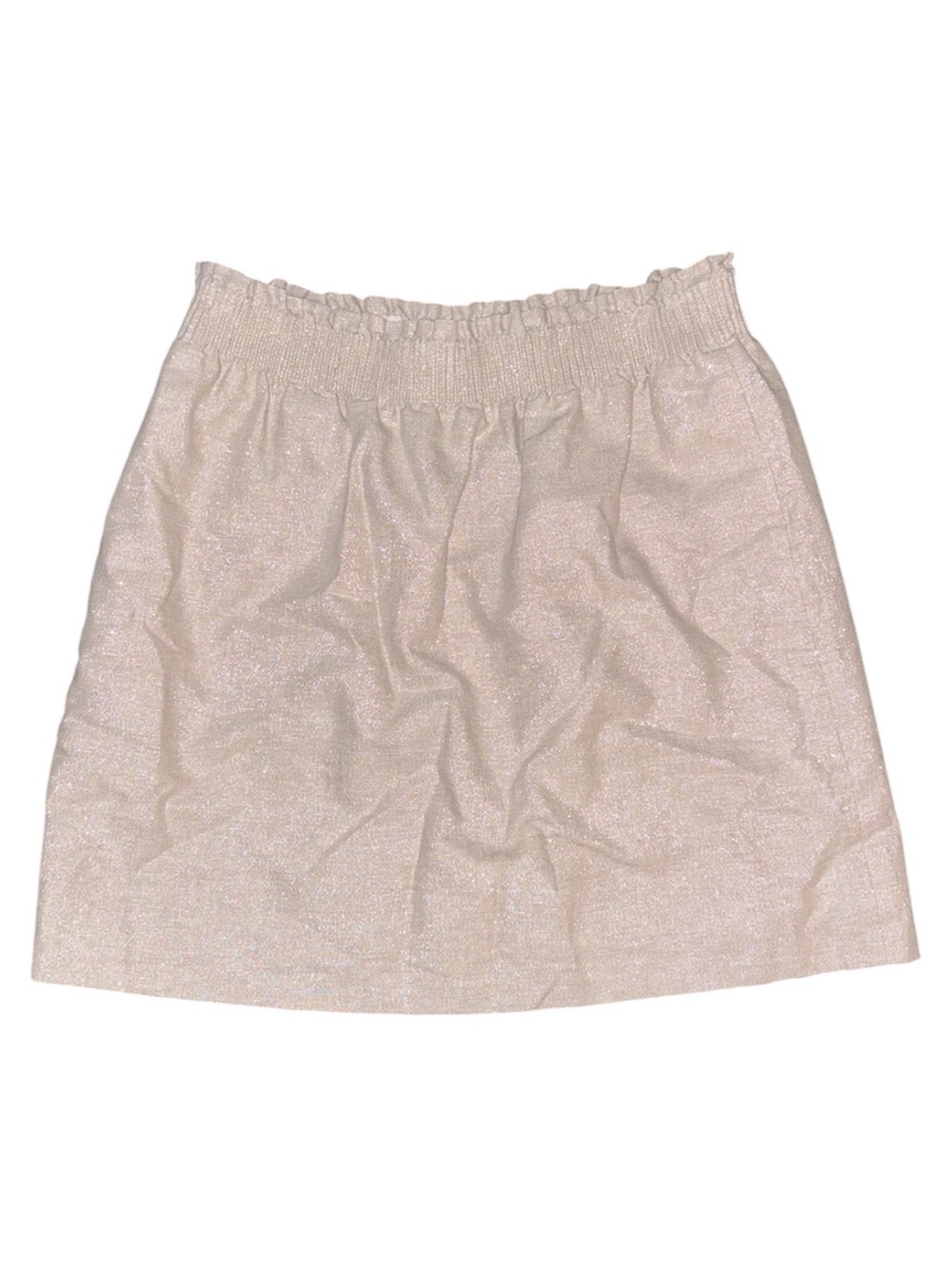 J. Crew Shimmery Cream Elastic-Waist Mini Skirt